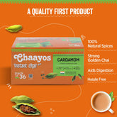 Chaayos Instant Premix Cardamom Chai - 36 Sachets, 504gm, 17.7 Ounce | Aids Digestion, Boosts Metabolism - Instant Assam Elaichi Chai | Regular Sugar, Low Caffeine, Hassle Free